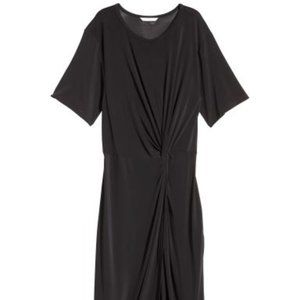 Black H&M Knot Detail, Leg Slit Dress